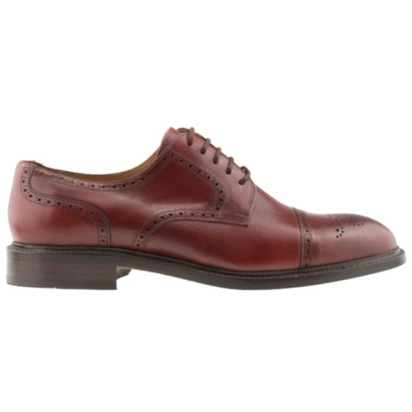 Zapato Derby picado con puntera recta