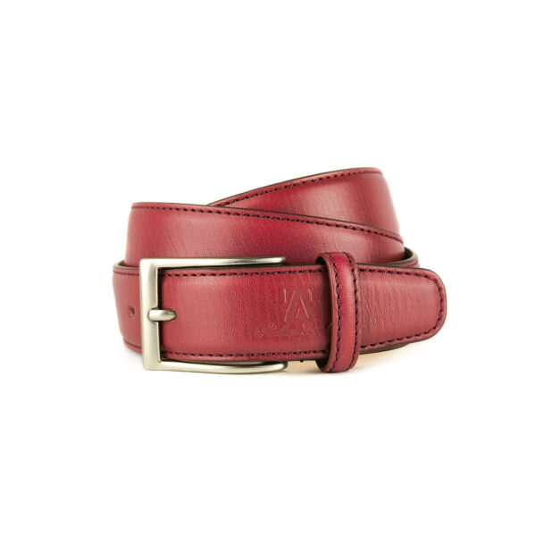 Cinturón de piel Rojo oscuro